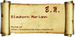 Blauhorn Mariann névjegykártya